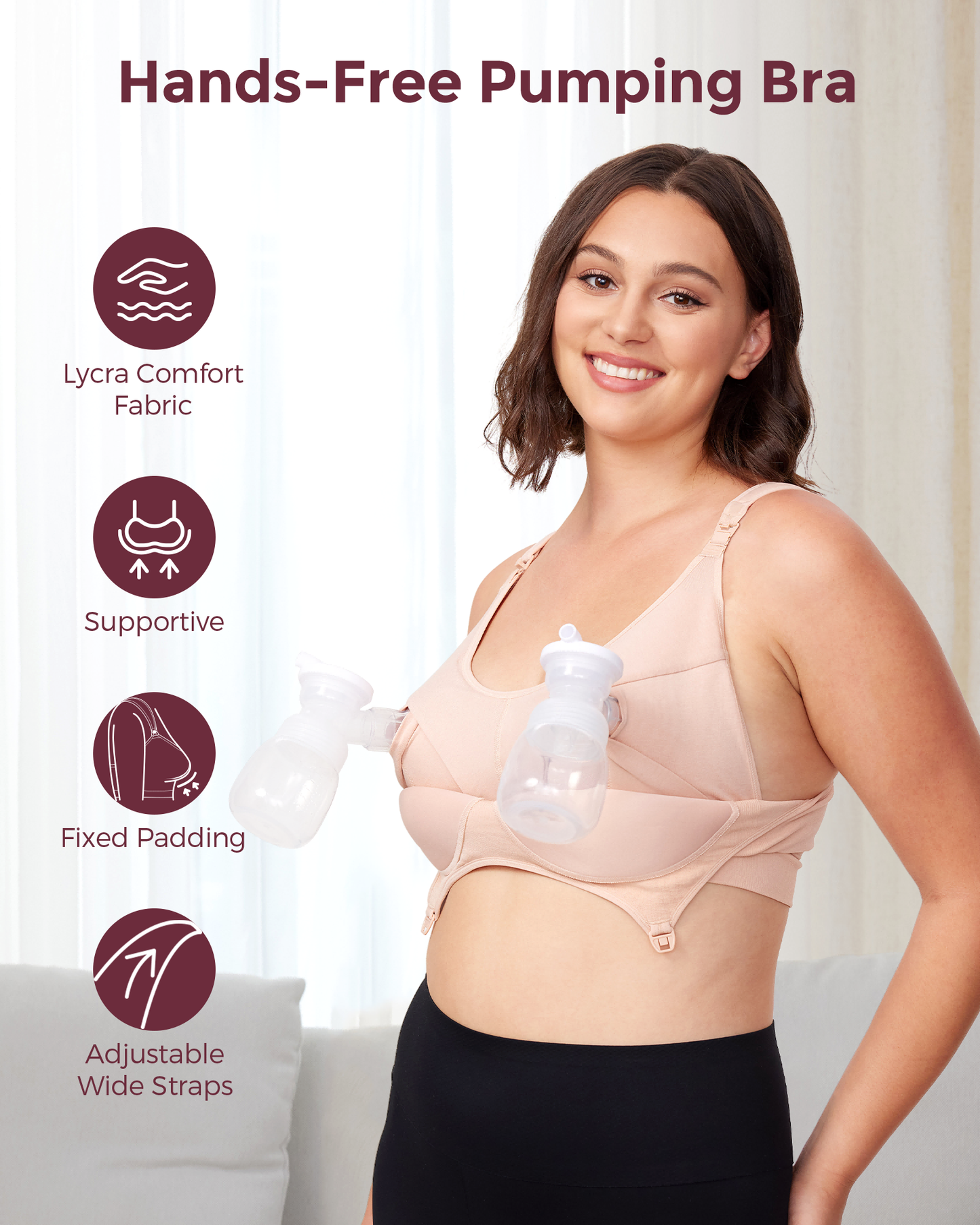 littlehex Hands-Free Pumping Bra All-in-One with Fixed Padding
