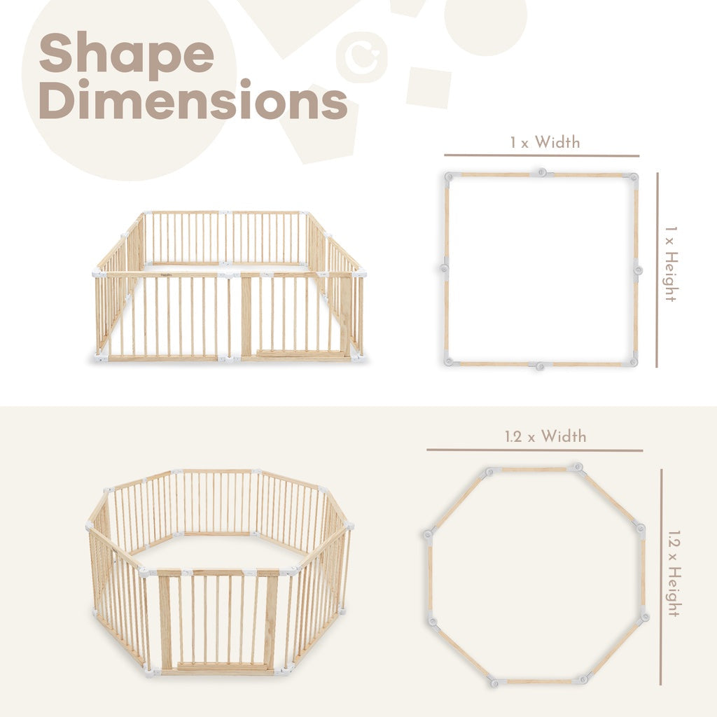 LittleHex  Customizable Natural Wood Playpen for Babies & Toddlers