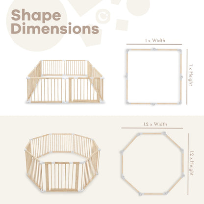 LittleHex  Customizable Natural Wood Playpen for Babies & Toddlers