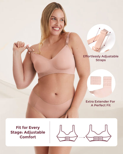 Ultra Soft Seamless Nursing Bra YN21 & The Original: Our Basic Pumping Bra YN08 Bundle