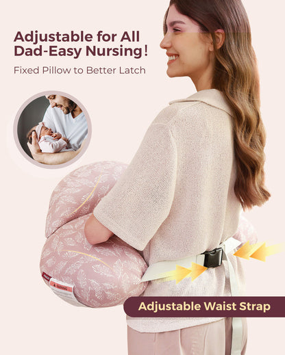 Multifunctional and Adjustable Nursing Pillow - Light Pink