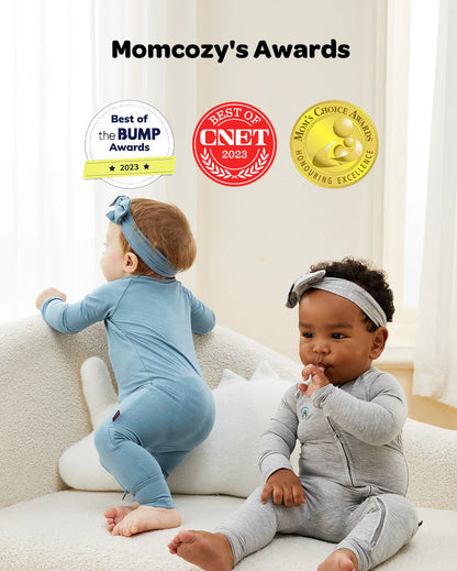 Momcozy Boy Girl Baby Pajamas - Newborn Sleepers - Blue & Grey