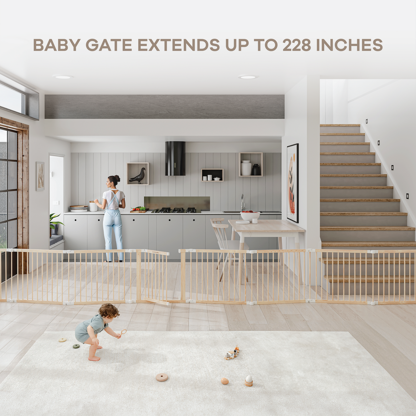 LittleHex  Customizable Natural Wood Playpen for Babies & Toddlers