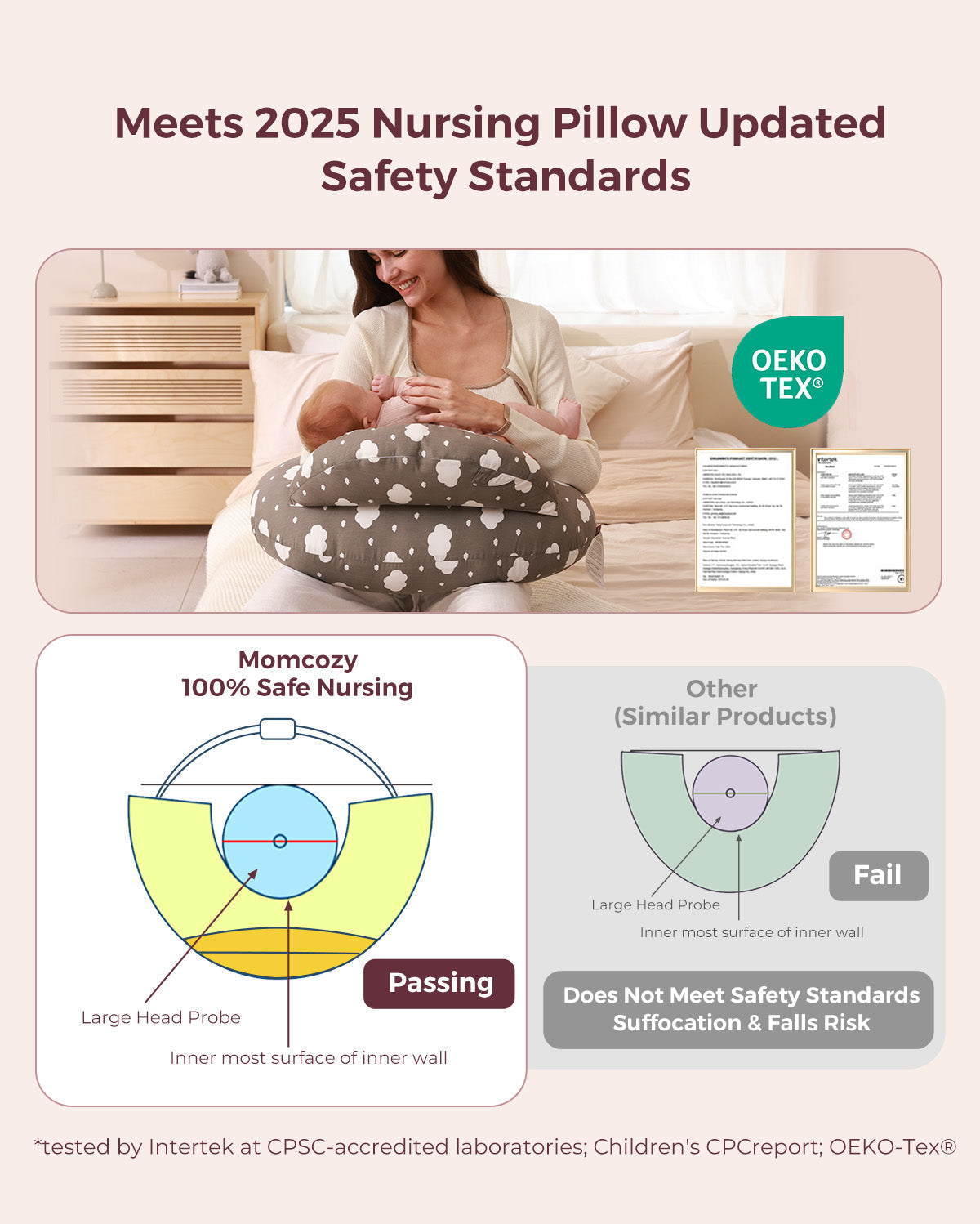 Multifunctional and Adjustable Nursing Pillow - Light Pink