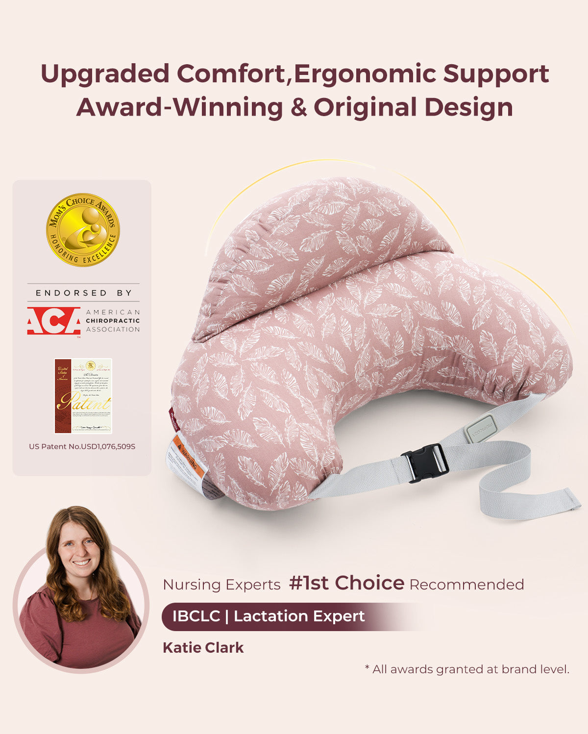 Multifunctional and Adjustable Nursing Pillow - Light Pink