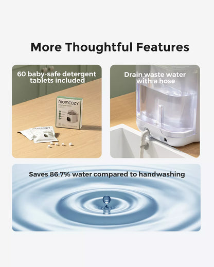 Clean & Feeding Bundle: Bottle Washer and High Chair and Washing Block | US