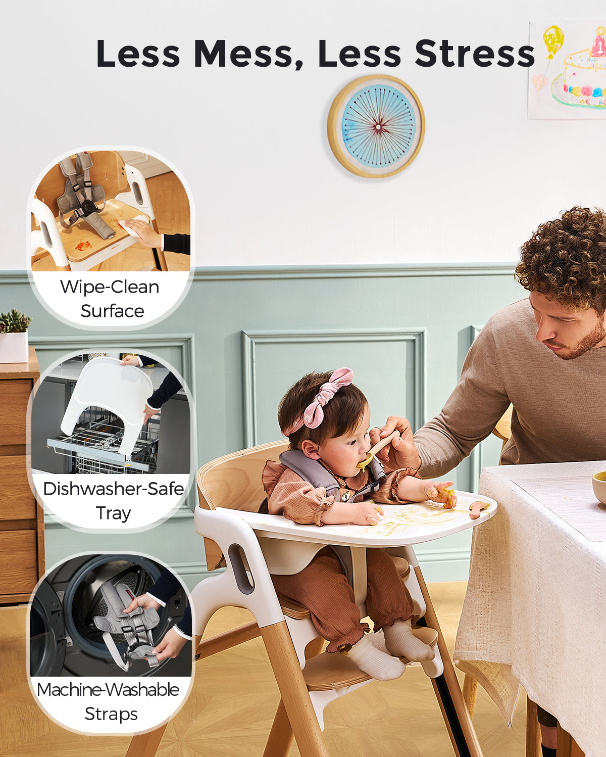 Clean & Feeding Bundle: Bottle Washer and High Chair and Washing Block | US